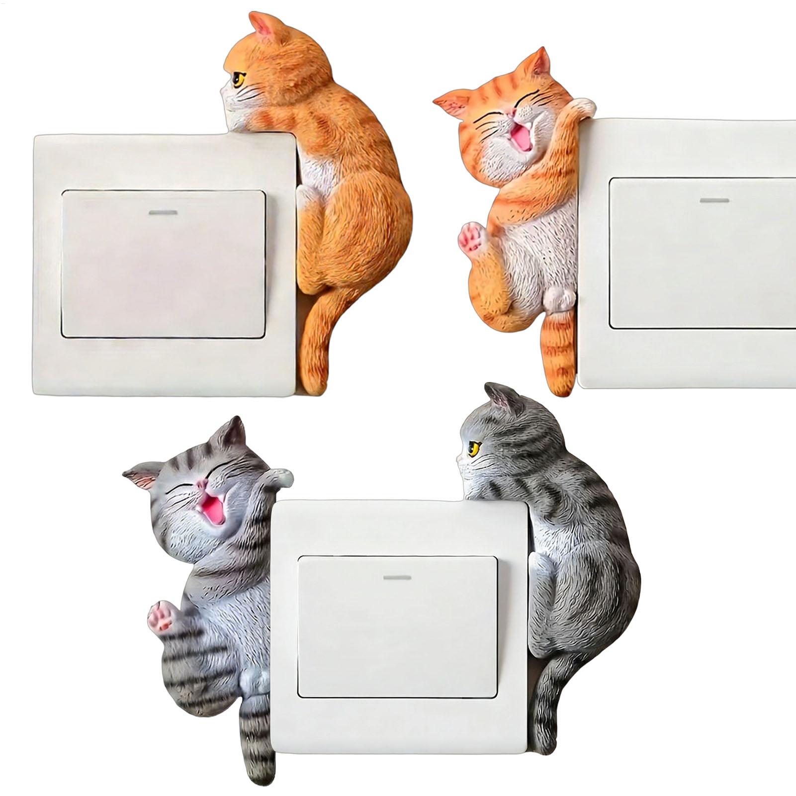 Baby Nursery Wall Lights - Işık Düğmesi Etiketi 2 Parça Kedi