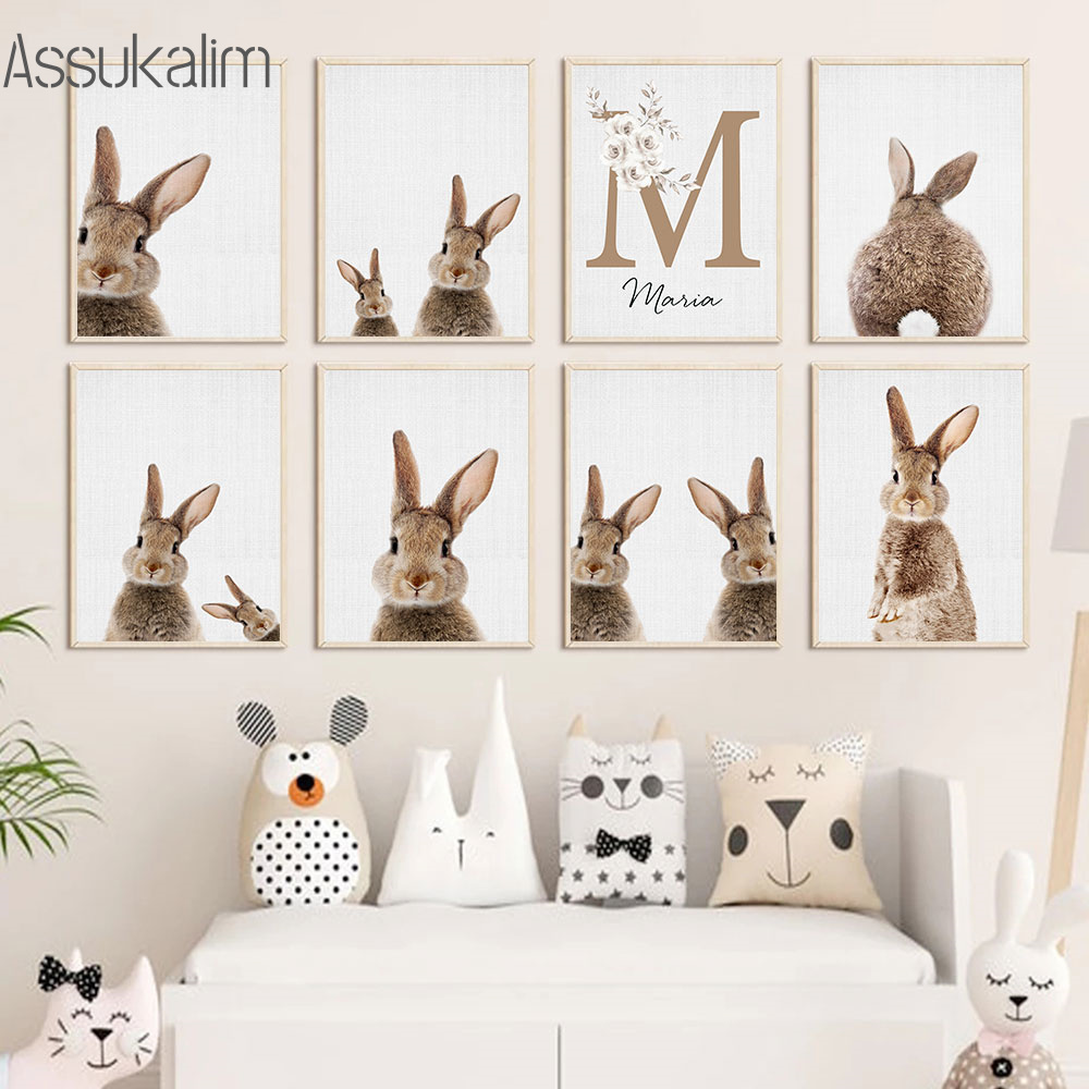 Tavşan Tuval Boyama Özel Ad Ba - Baby Nursery Decor Girl incelemesi ve fiyatı