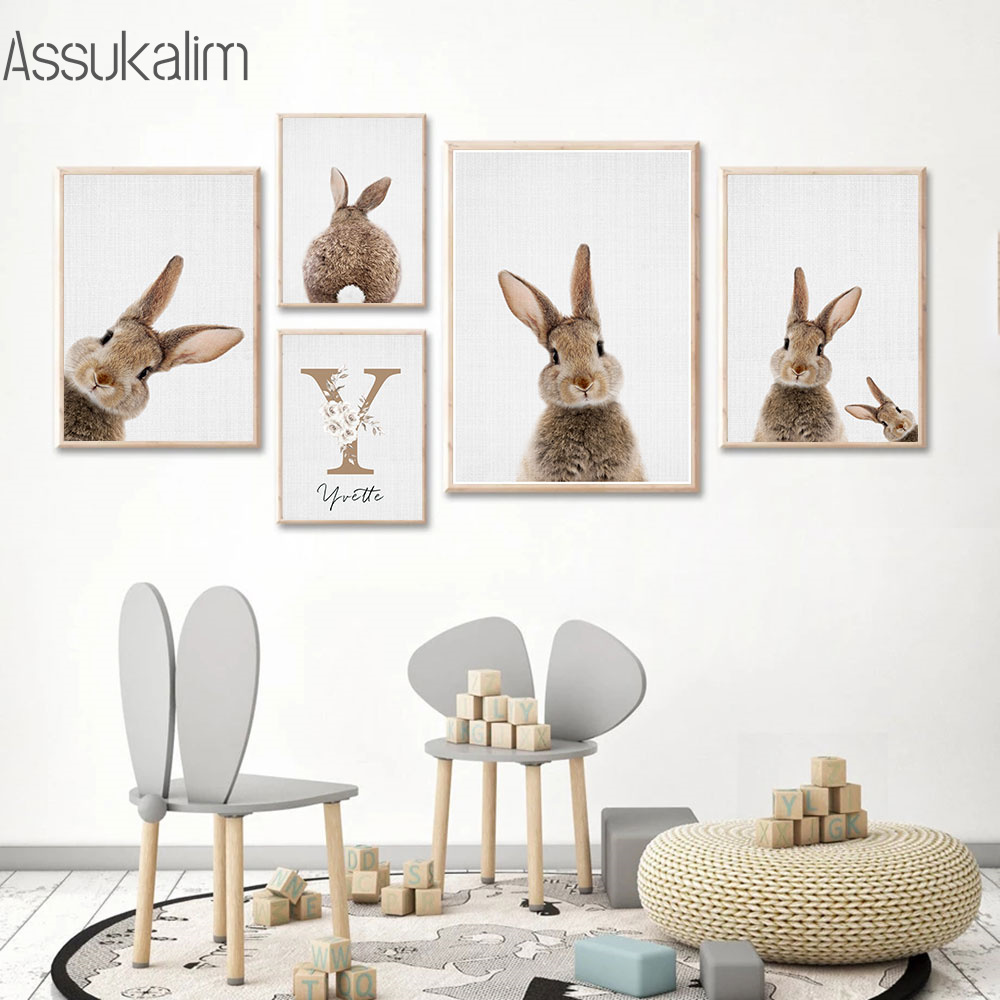 Tavşan Tuval Boyama Özel Ad Ba - Baby Nursery Decor Girl incelemesi ve fiyatı