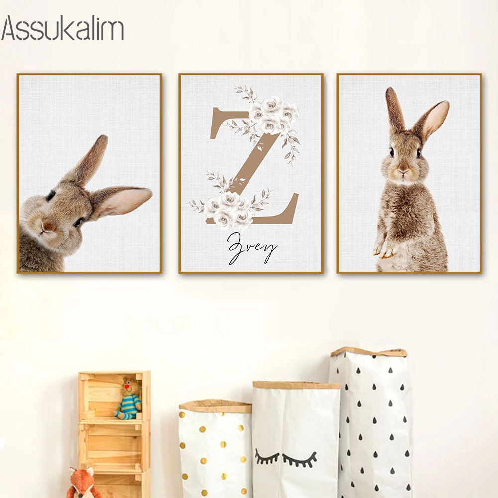 Tavşan Tuval Boyama Özel Ad Ba - Baby Nursery Decor Girl incelemesi ve fiyatı