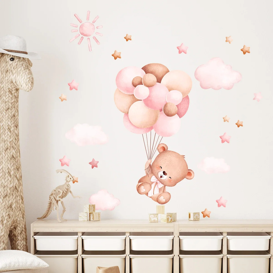 Suluboya Karikatür Balon Ayı D - Baby Girl Nursery Quotes incelemesi ve fiyatı