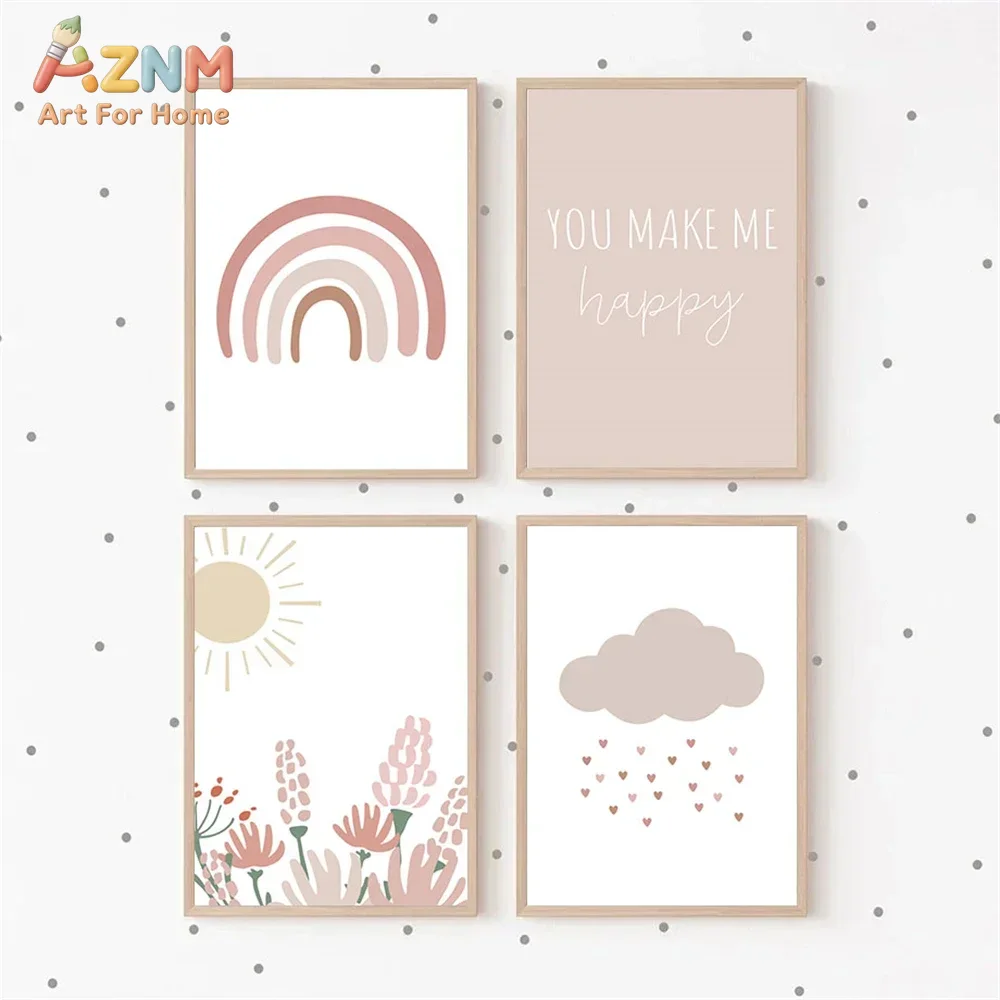 AZNM Bohem Tarzı Pembe Gökkuşa - Baby Girl Nursery Quotes incelemesi ve fiyatı