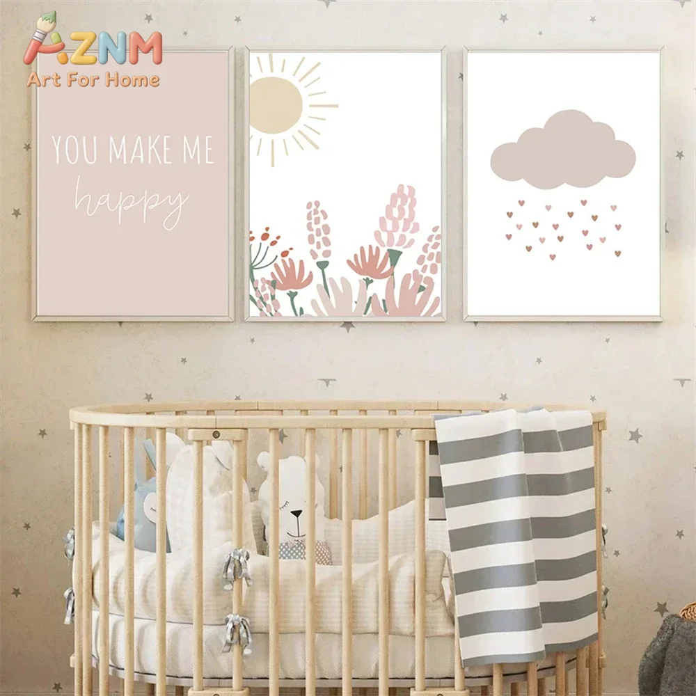 AZNM Bohem Tarzı Pembe Gökkuşa - Baby Girl Nursery Quotes incelemesi ve fiyatı