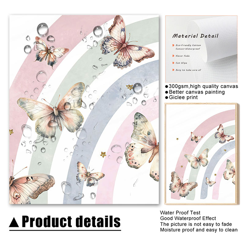 Pembe Gökkuşağı Kelebek Özel B - Baby Nursery Decor Girl incelemesi ve fiyatı